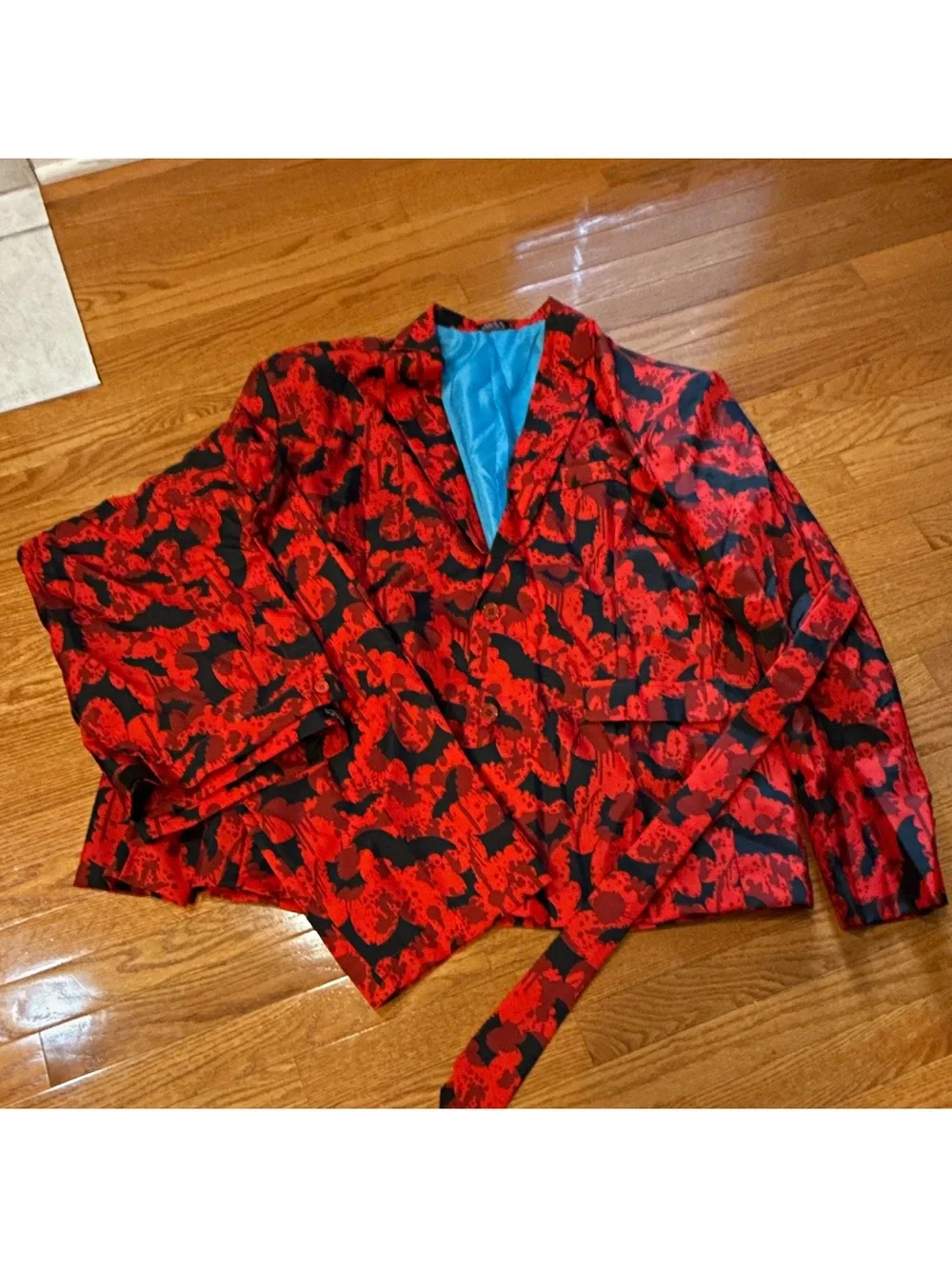 Red & Black Halloween Bat 3 piece Men's Suit. 2XL Rare Vintage